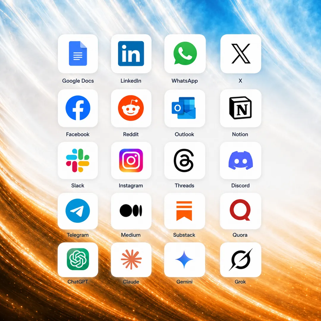 Works on any text you select preview